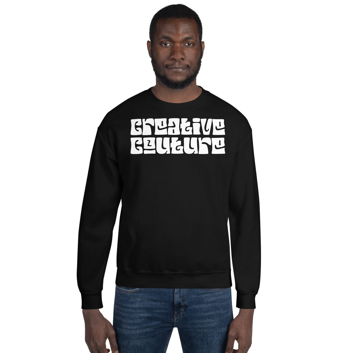 unisex black sweatshirt | sturdy and warm | creative couture