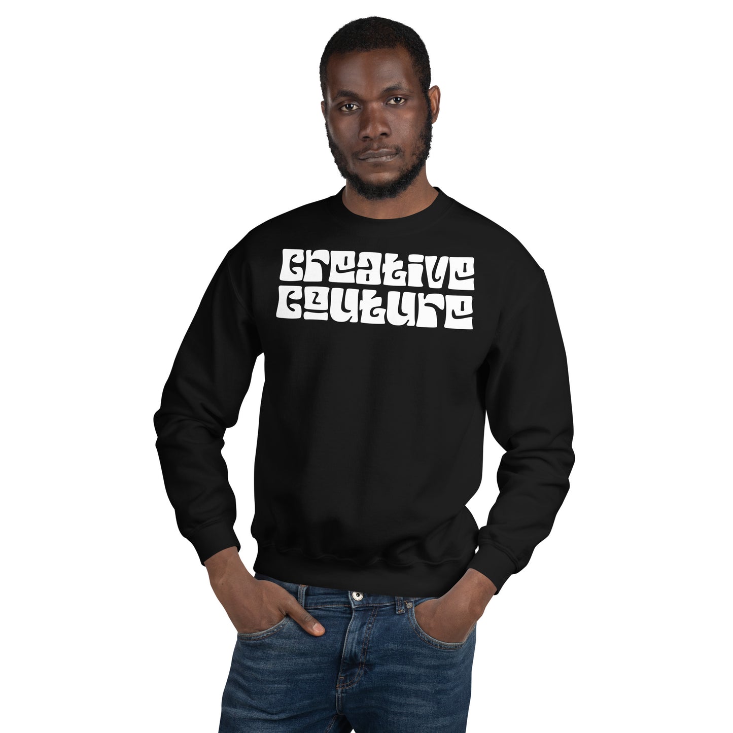 unisex black sweatshirt | sturdy and warm | creative couture