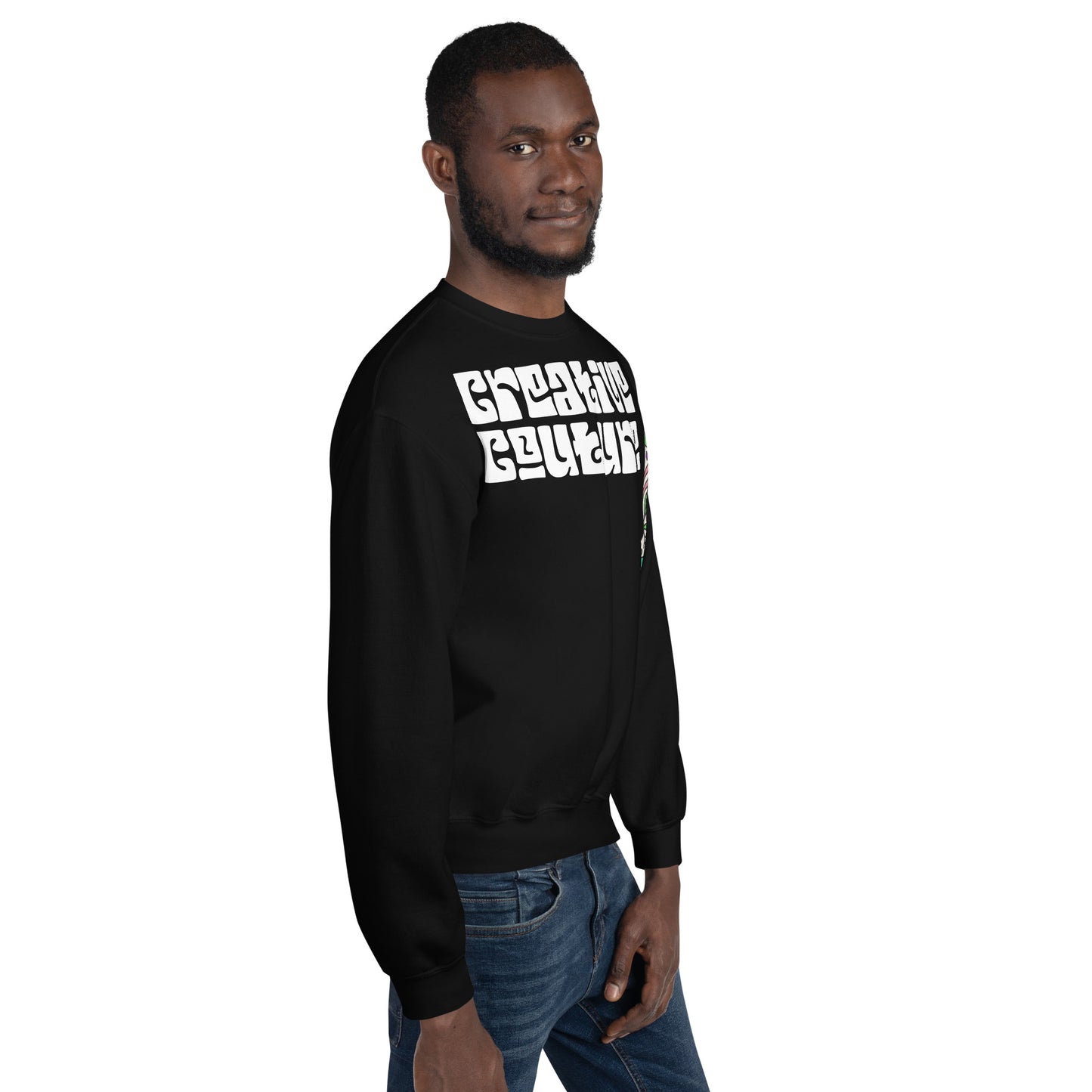 unisex black sweatshirt | sturdy and warm | creative couture