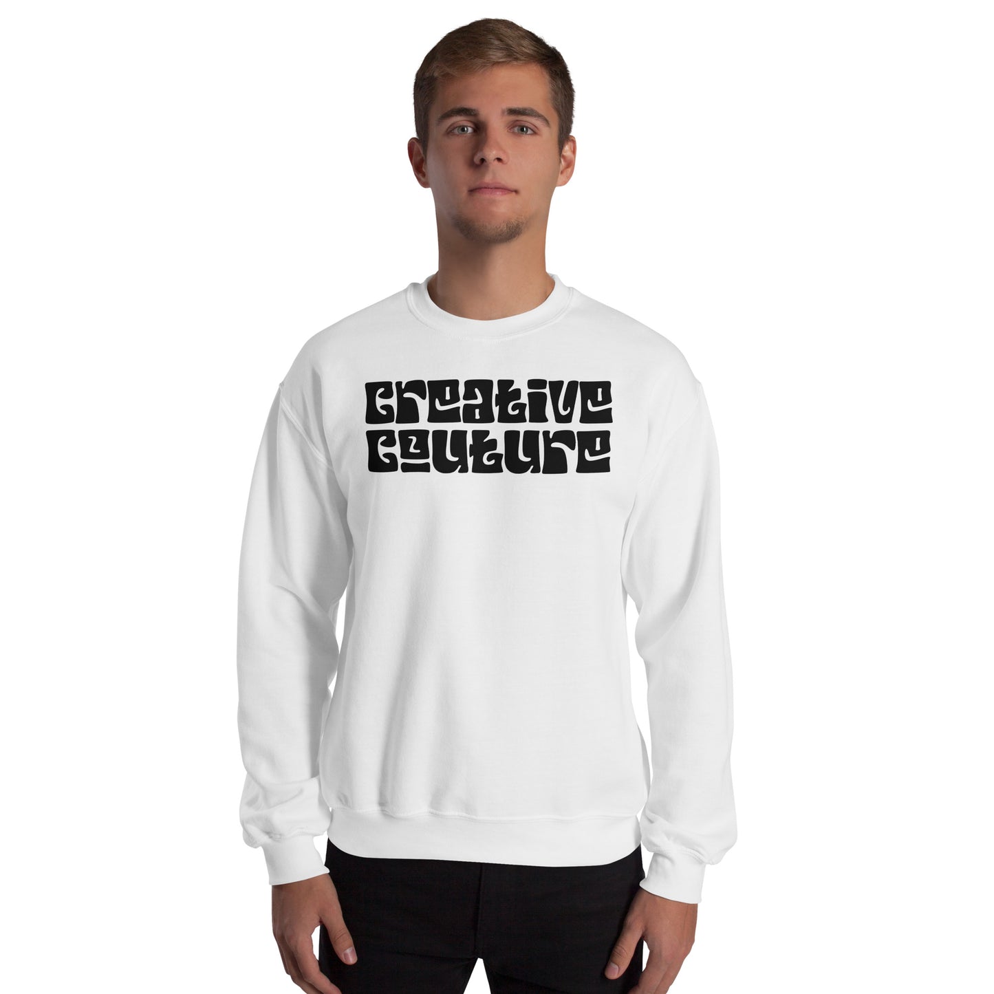 unisex white sweatshirt | classic sweatshirt | creative couture