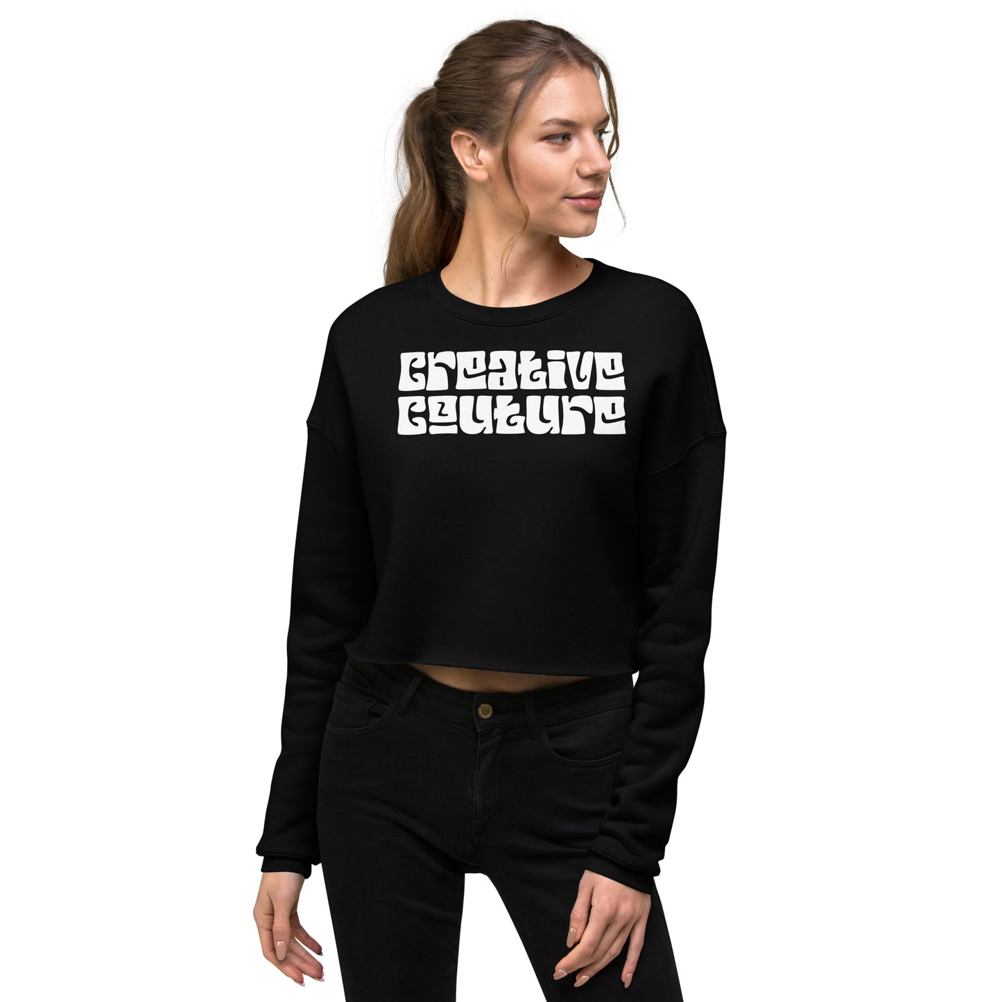 fleece crop sweatshirt | cropped sweatshirt | creative couture