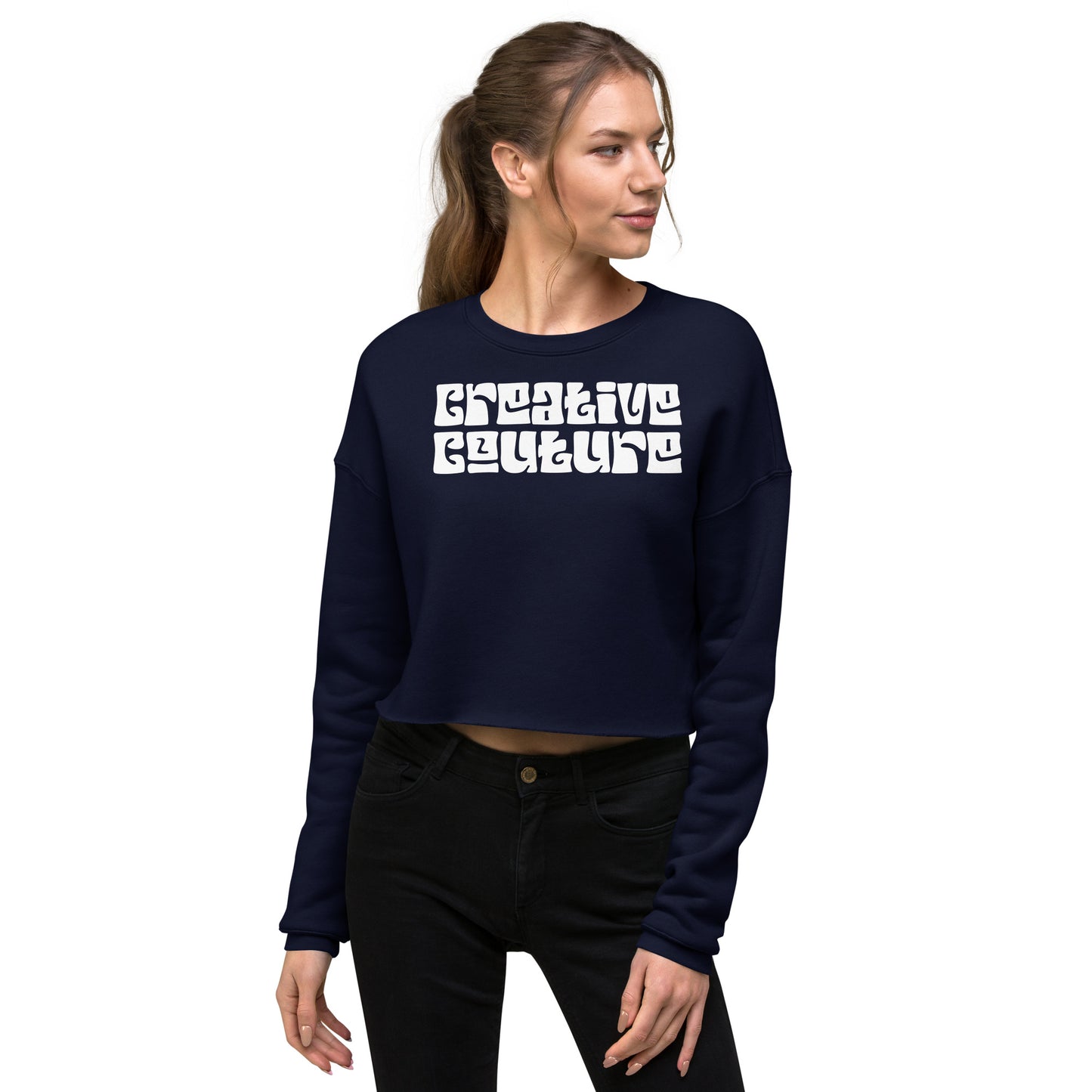 fleece crop sweatshirt | cropped sweatshirt | creative couture